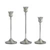 3Pcs Set of Elegant Candle Holders in Electroplated Aluminum Features Different Height for Versatiled Display