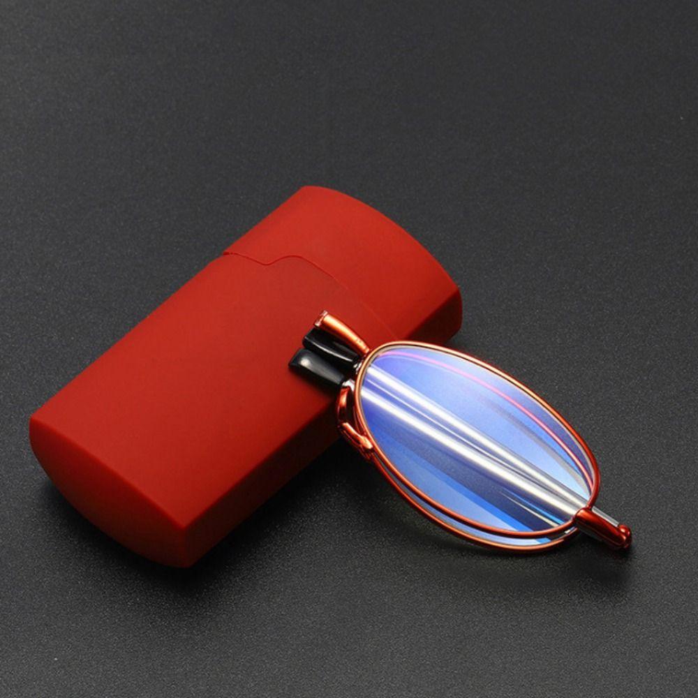 

Ultra Light Resin Reading Glasses Anti-Blue Light Telescopic Legs Eyeglasses Metal Frame Folding Elderly Glasses Women Men Strength 2.00