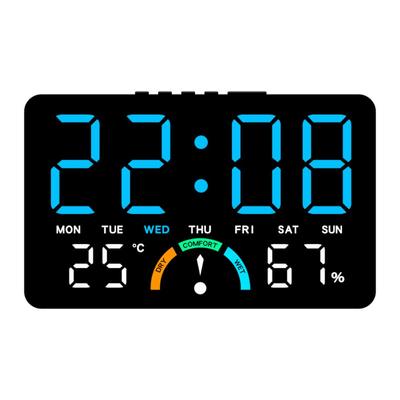 Wall-mounted Electronic Wall Clock Multi-functional Date Digital LED Clocks DST Voice Control Display Table Clock for Bedroom