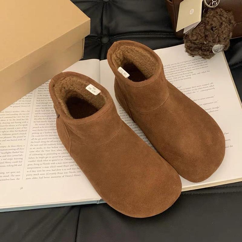 Flats Women Ankle Snow Boots Suede Warm Shoes Winter Cozy Woman Cotton Boots 2025 Casual New Botas Para Mujer Zapatos