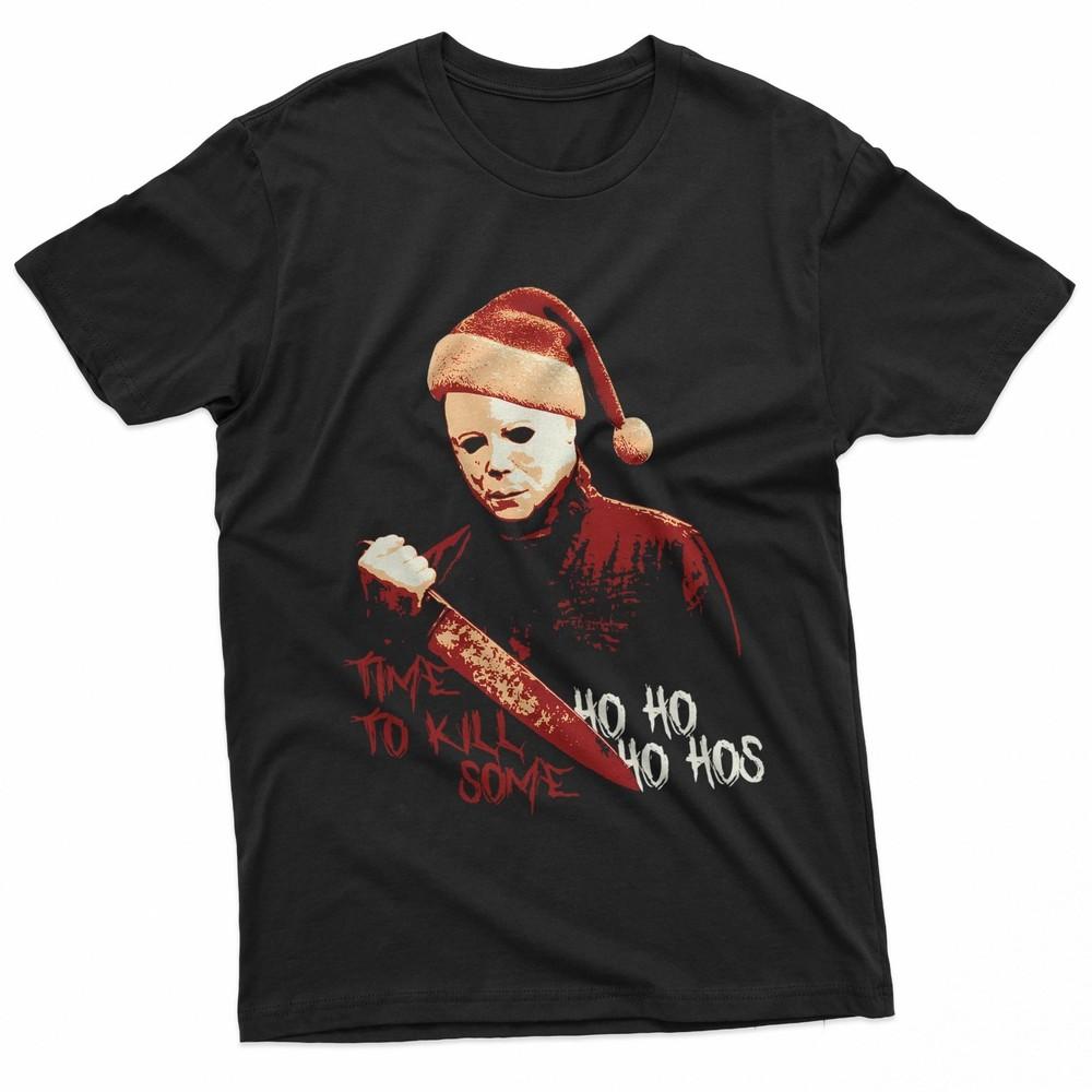 

Michael Myers Dark Christmas Horror Mashup Black TShirt Unisex T-Shirt S