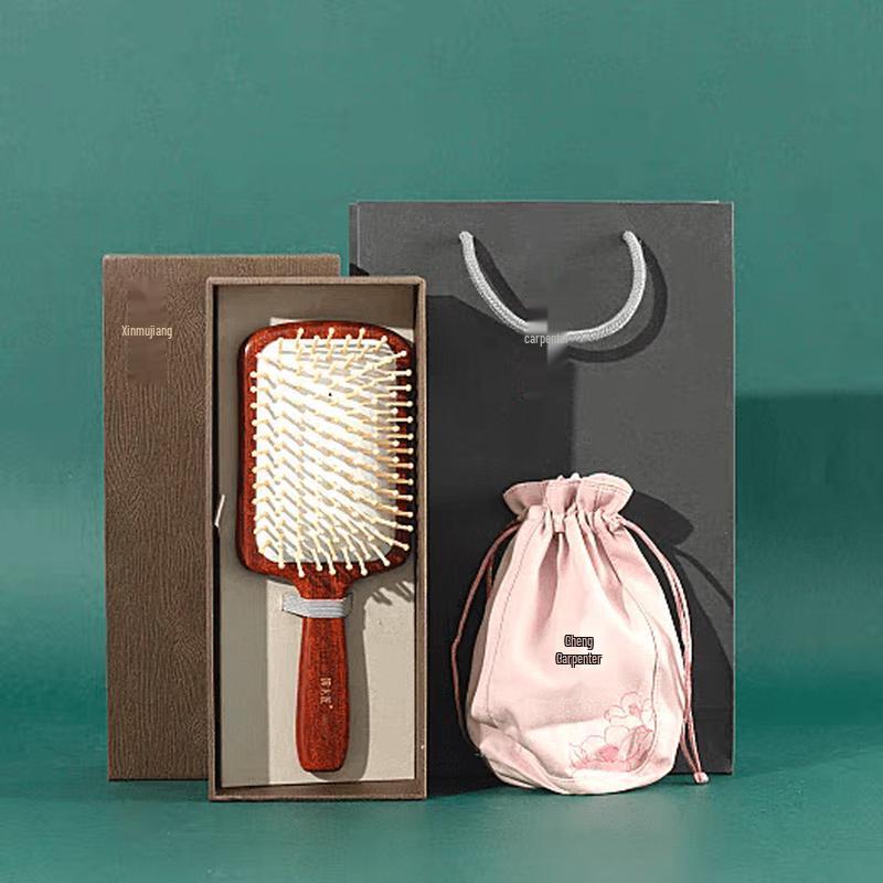 Tan Mujiang Lotus Wood Air Cushion Comb