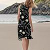 Print Dresses For Women Loose Beach Vacation Casual Sleeveless Sundresses With Pockets Tank Dress