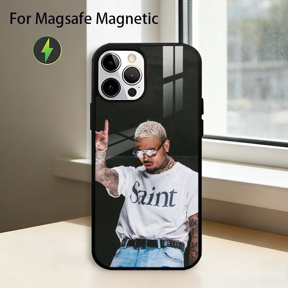 Singer Rap C-Chris-Brown Phone Case For iPhone17,16,15,14,13,12,11 Plus,Pro Magnetic For Magsafe Wireless Charging