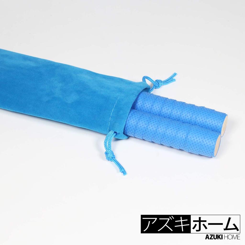 Azuki Home Taiko Maibachi Drumstick for Beginners Storage Bag with Replacement Grip Blue
