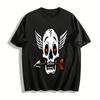 Vintage Cupid Skull Print Casual Crew Neck T-Shirt Pure Cotton T-shirt