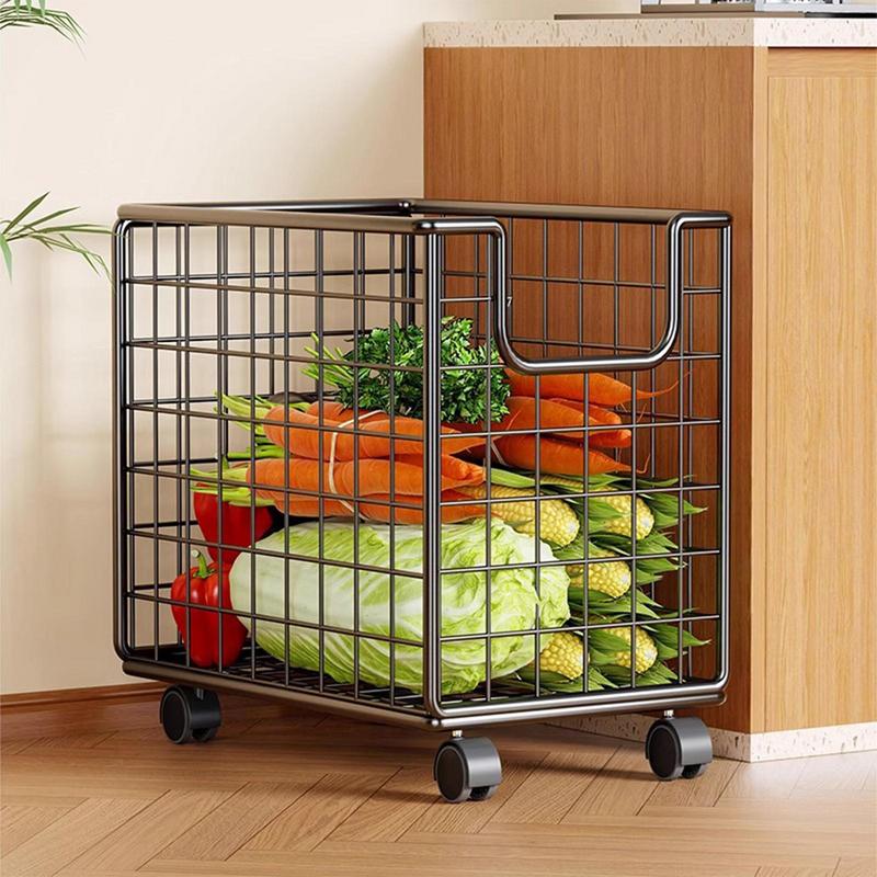 Kitchen Cart With Wheels Rust Resistant Rolling Storage Cart 360 Degree Rotating Portable Organizer For Kitchen Pantry Laundry