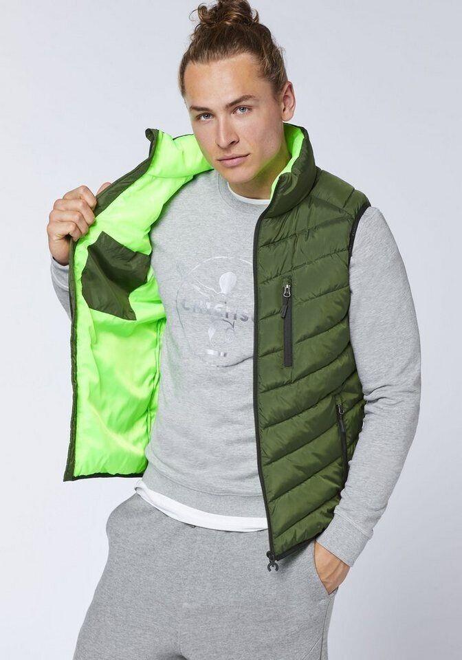 Winter Jacket Chiemsee - Men's Vest with Lining Made of Fashionable Quilted Material (22213201) Green Kombu