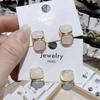 Fashion Korean Color Square Zircon Stud Earrings For Women Female Party Jewelry Pendant Custom Jewelry