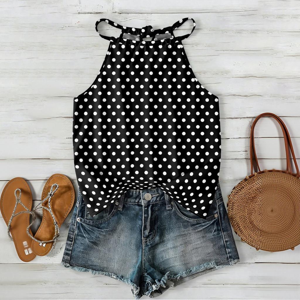 Women Geometric Print Bohemian Style Sleeveless Neck Tank Top Loose Fit Summer Blouse for Outdoor and Daily Wear