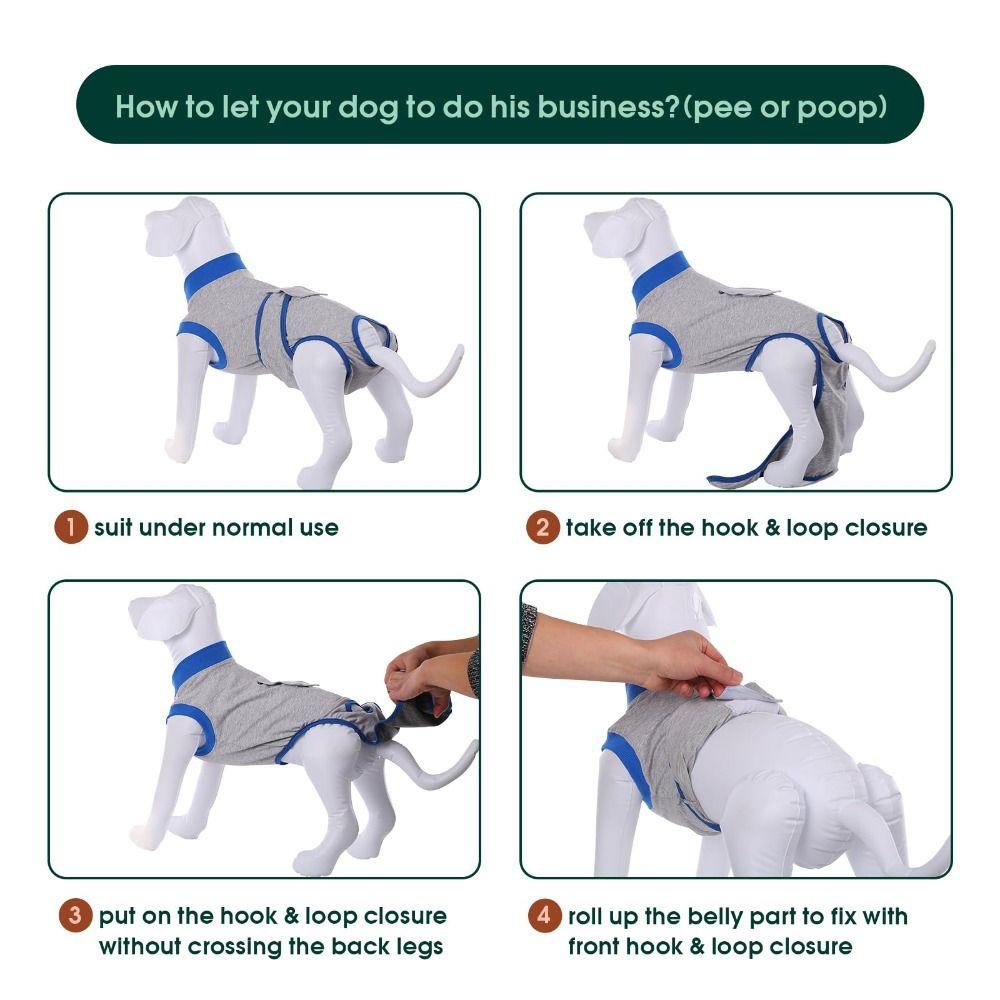 Abdominal Wounds Bandages Dog Recovery Suit Washable Dog Onesies Pet Recovery Shirt  Spay Neuter