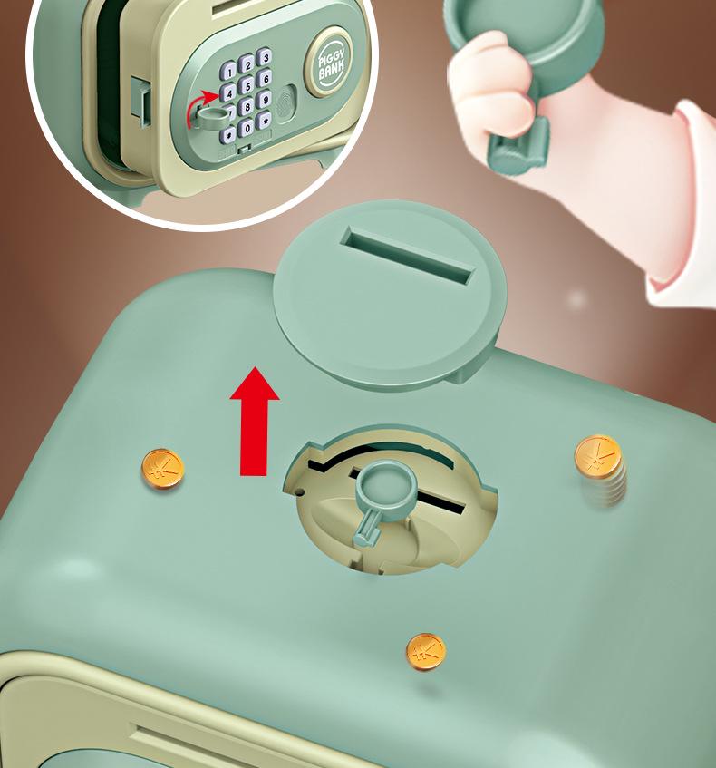Kids' Musical Piggy Bank: Automatic Money Rolling, Password Unlock, Large Capacity Safe Toy Gift