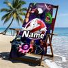 Custom Name Personalized Ghostbusters Print Beach Towel, for Trip Camping Beach Party Home Decor, Birthday Gift for Family & Friends