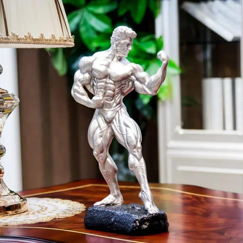 Fitness Muscle Man Sets Up Bodybuilding Sports Competition Trophies Boxing Figures Statues Sculptures Gym Decorations Gift