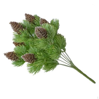 Seven Branch Artificial Pines Tree Botanical Leaf Greenery Branches Wreath Durable Faux Grass Fake