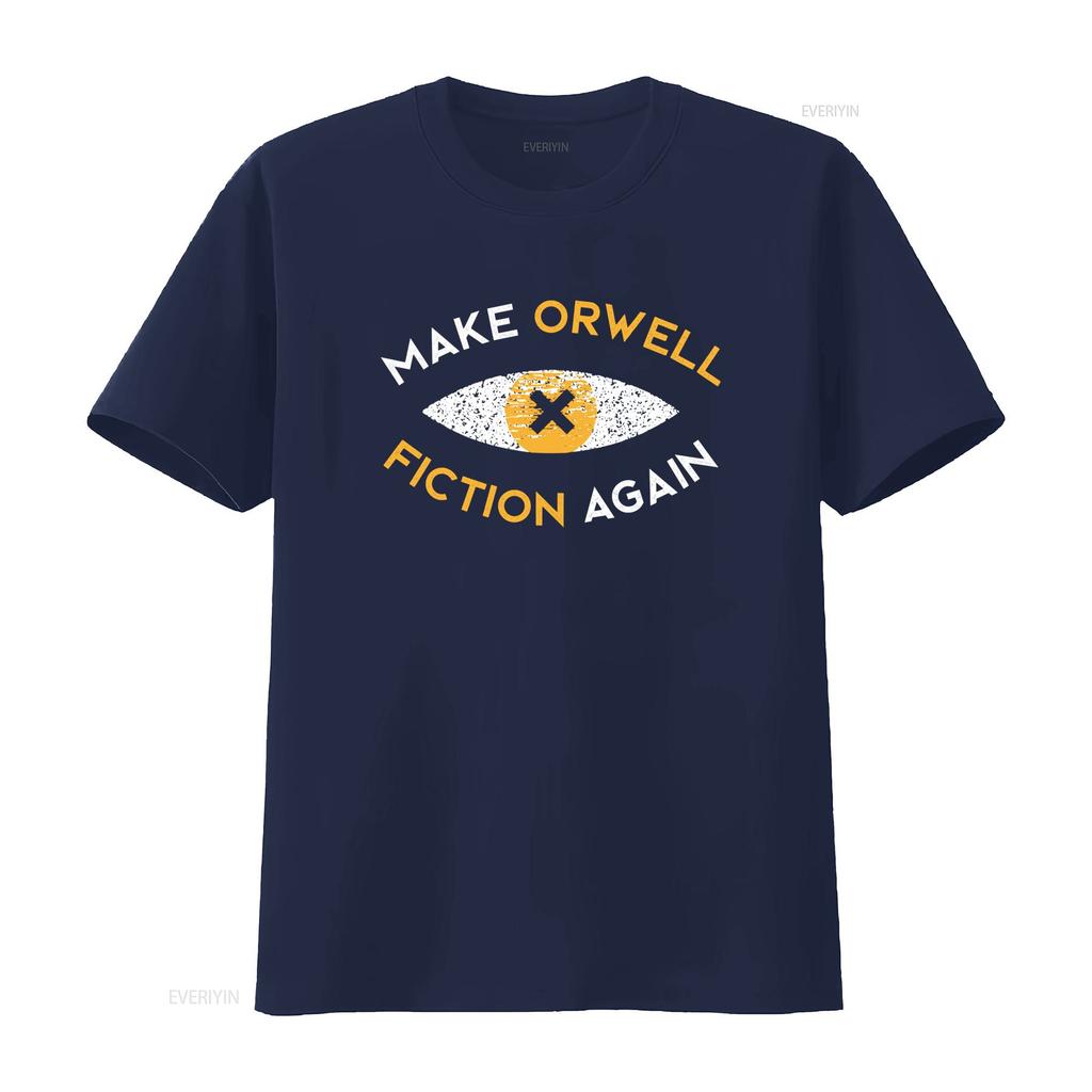 Unisex Orwell Fiktion Auge Aufdruck T-Shirt Make Again Schwarz Größen S 3XL Vintage Mode Unisex Designer Kleidung Atmungsaktiv