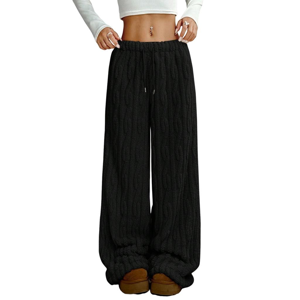 Women's Casual Fashionable Fleece-Lined Warm Sleep Pants