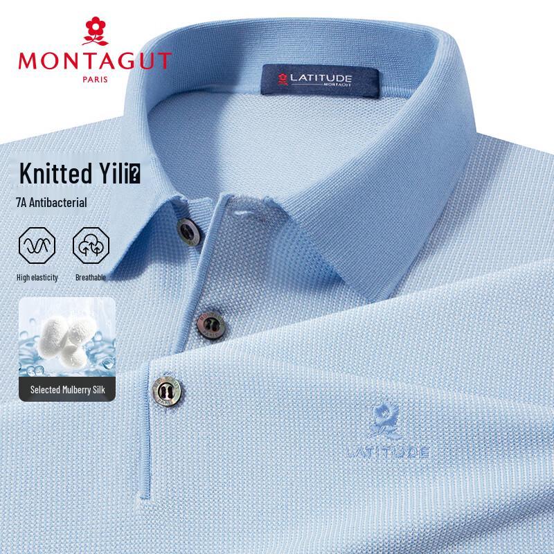 MONTAGUT Men s Silk Blend Breathable Polo Shirt 52