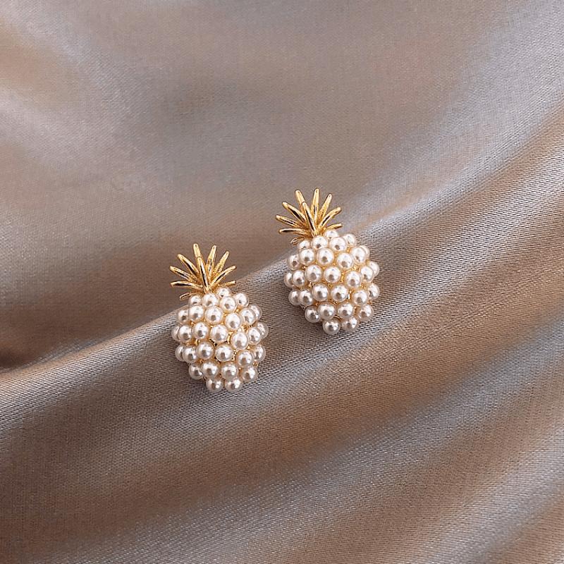 1pair Pineapple Pendant Earrings Internet Celebrity Personalized Earrings Simple Cold Wind Earrings Earrings Female
