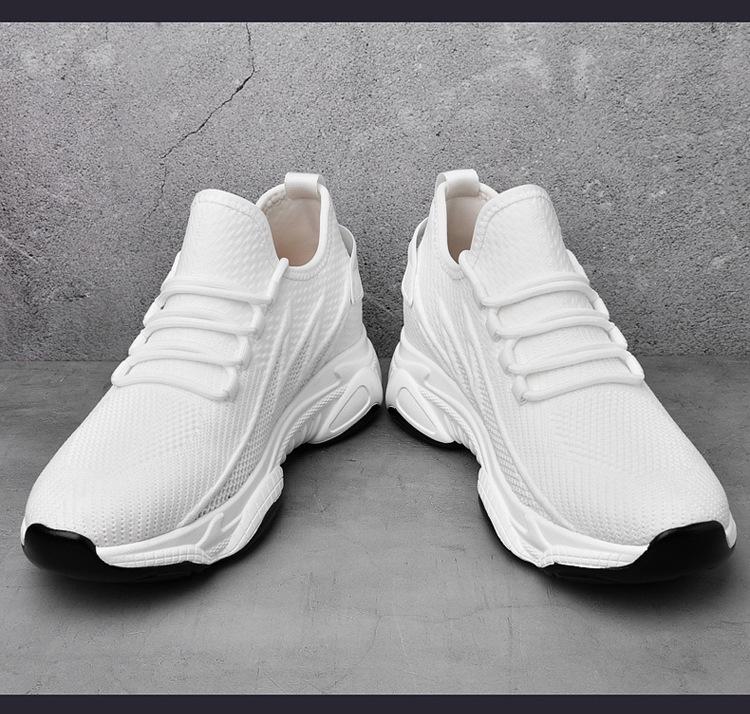8219 Unisex Height-Boosting Flyknit Running Shoes with Thick Soles, Breathable Mesh, Perfect for Spring and Summer Casual Sports.