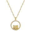 Ring Cat Light Luxury Temperament Gorgeous Full Diamond Necklace Female Versatile Collarbone Chain Titanium Steel Chain
