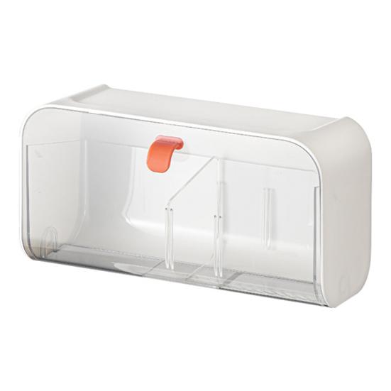 Wall Mount Storage Box with Adjustable Dividers Flip-open Collapsible Closet Plastic Socks Underwear Organizer for Home Dorm