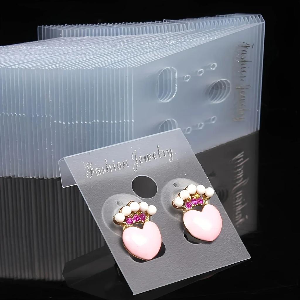 100Pcs Fashion Jewelry Earring Cards Plastic Earring Stud Organizer Holder Hanging Display Card Studs Holder 30*37mm