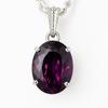 Natural 21.8 CT Purple Amethyst Certified Gemstone Pendant 925 Sterling Silver