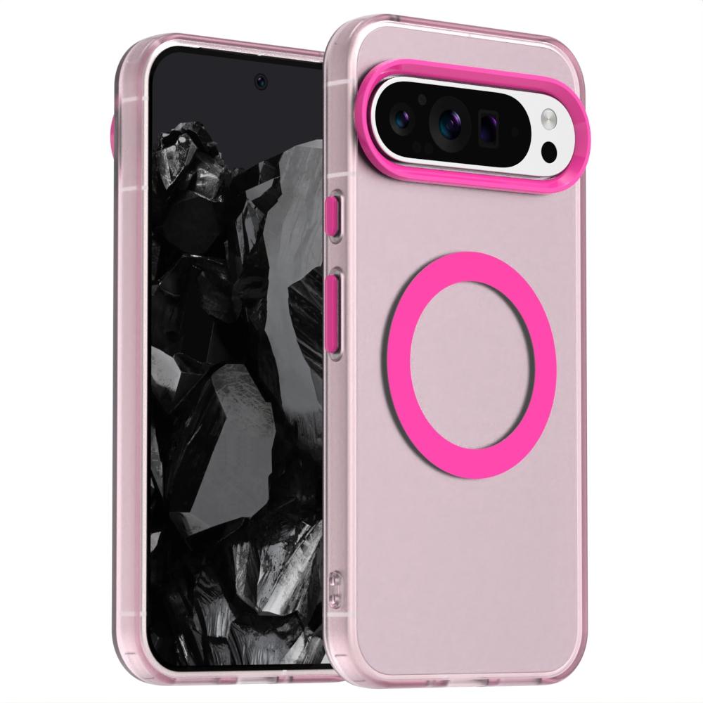 For Google Pixel 9 Pro XL Case Luxury Matte Candy Colorful Clear Magsafe Cover For Google Pixel 9 Magnetic Wireless Charge Case