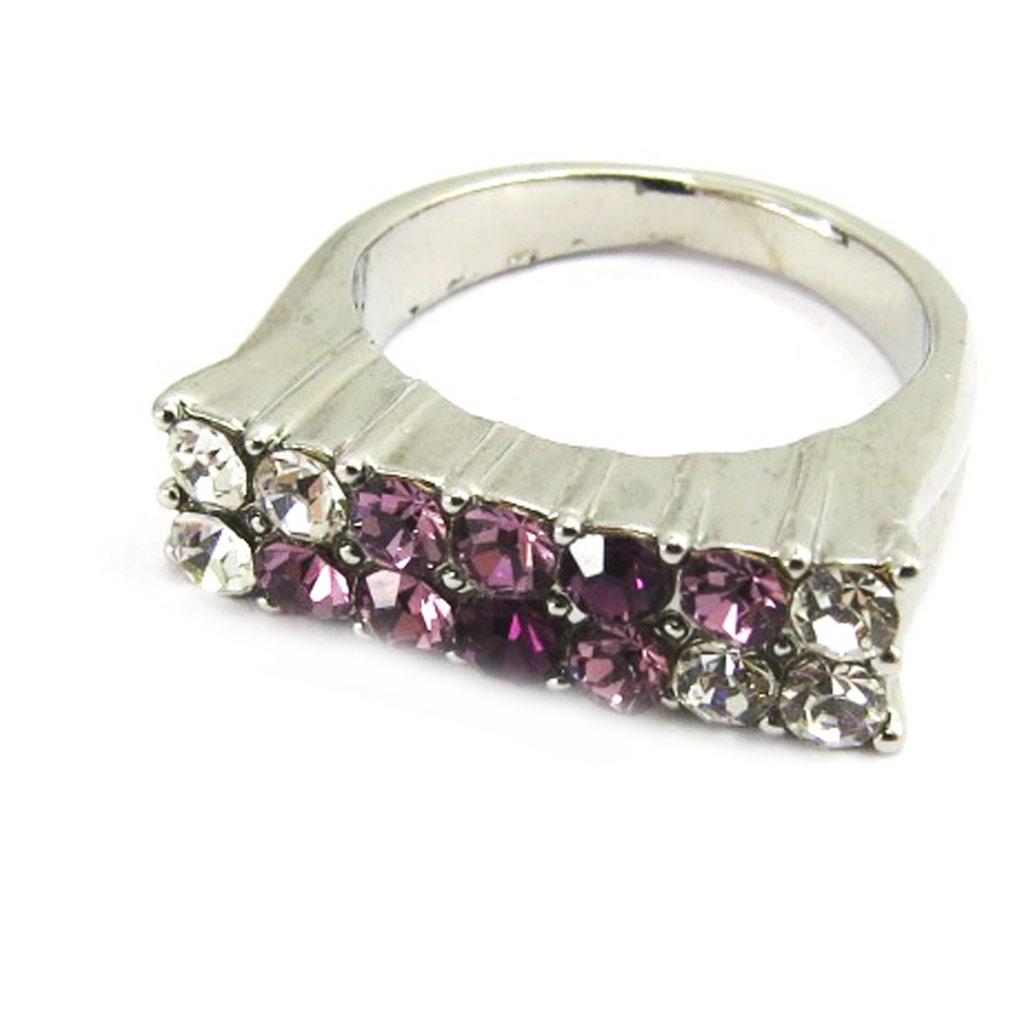 White Violet 'Diamonds' Designer Ring