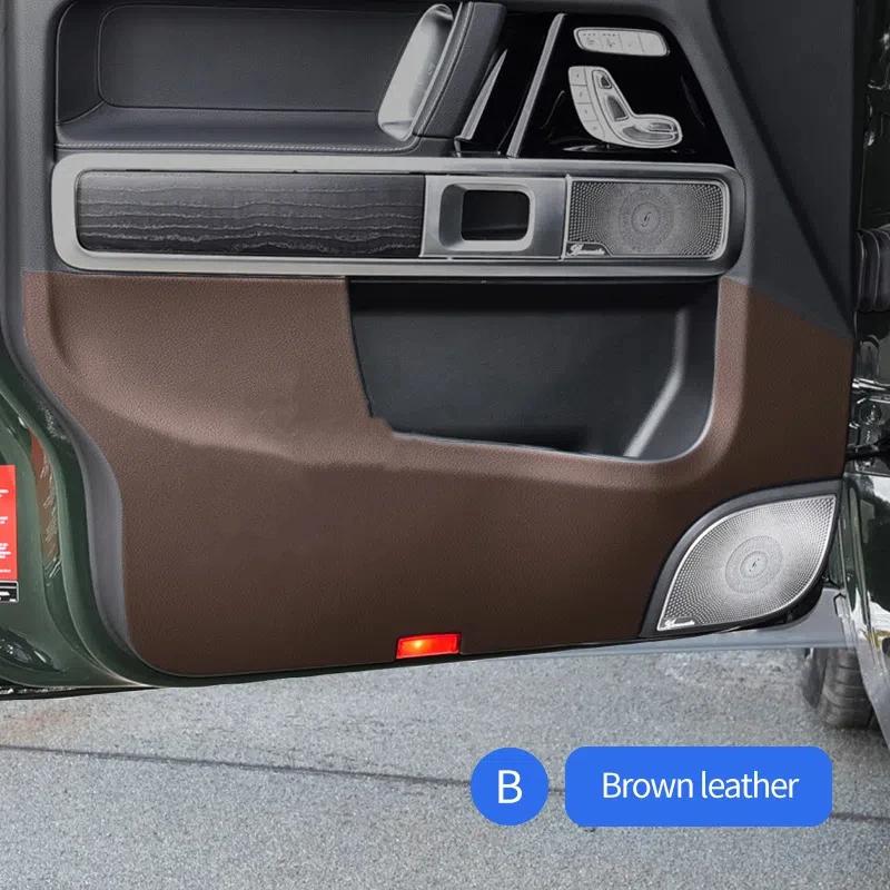 4Pcs Leather Car Door Anti Kick Pads Protection Film Trim Sticker Accessories Car Accessory For Mercedes-Benz G-Class