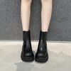 Autumn Thick Soled Short Boots for Women 2026 New Versatile British Style Chelsea Chimney Boots Black Short Boots