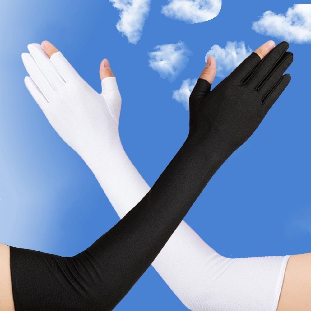 Breathable Sunscreen Gloves Touchable Screen Nail Art Mittens New Long Sleeve Summer