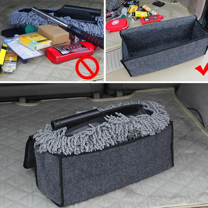 Car Storage Bag Foldable Soft Felt Trunk Organizer Box Car Boot Organizer Travel Tools Stowing Tidying Container