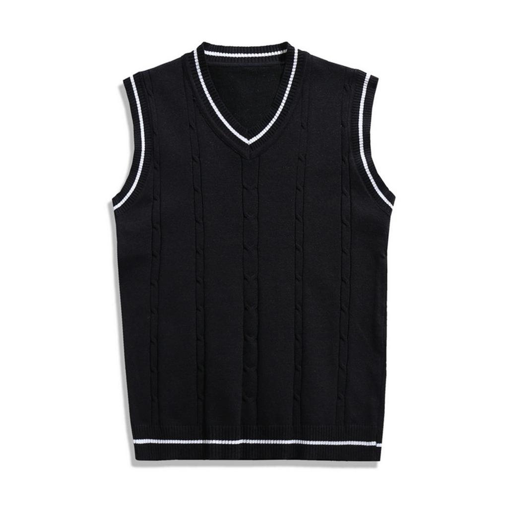Men's V-neck Vest Knitted Vest Bottoming Shirt Men And Women Fashionable Couple Outer Wear Peach Heart Collar Vest