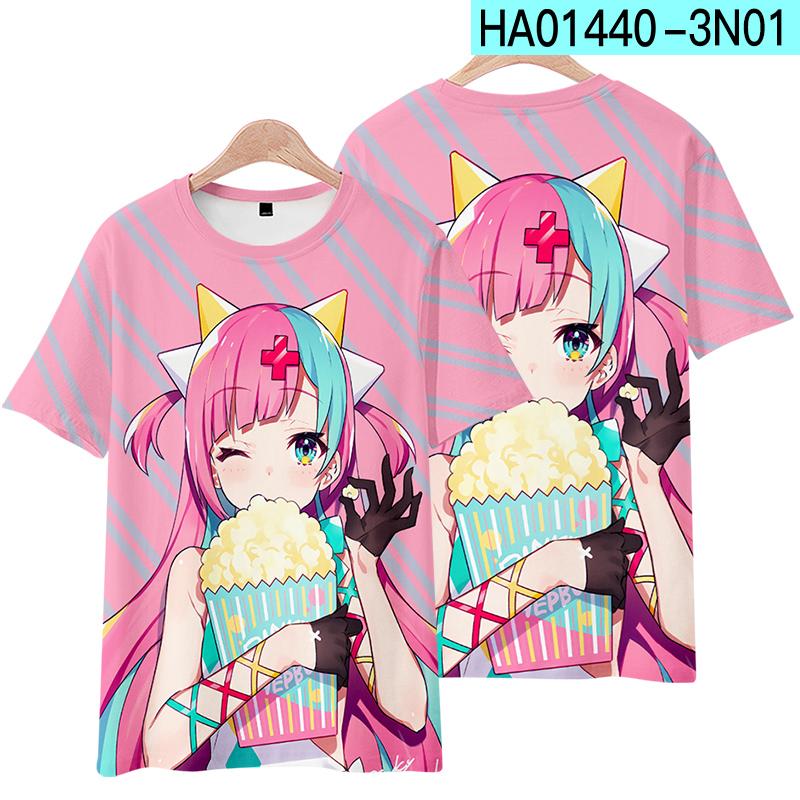 Hololive VTuber Nakiri Ayame Shirakami Fubuki T-shirts 3D Print Kid Anime Tee Men Women Short sleeve Top Harajuku O-Neck T shirt