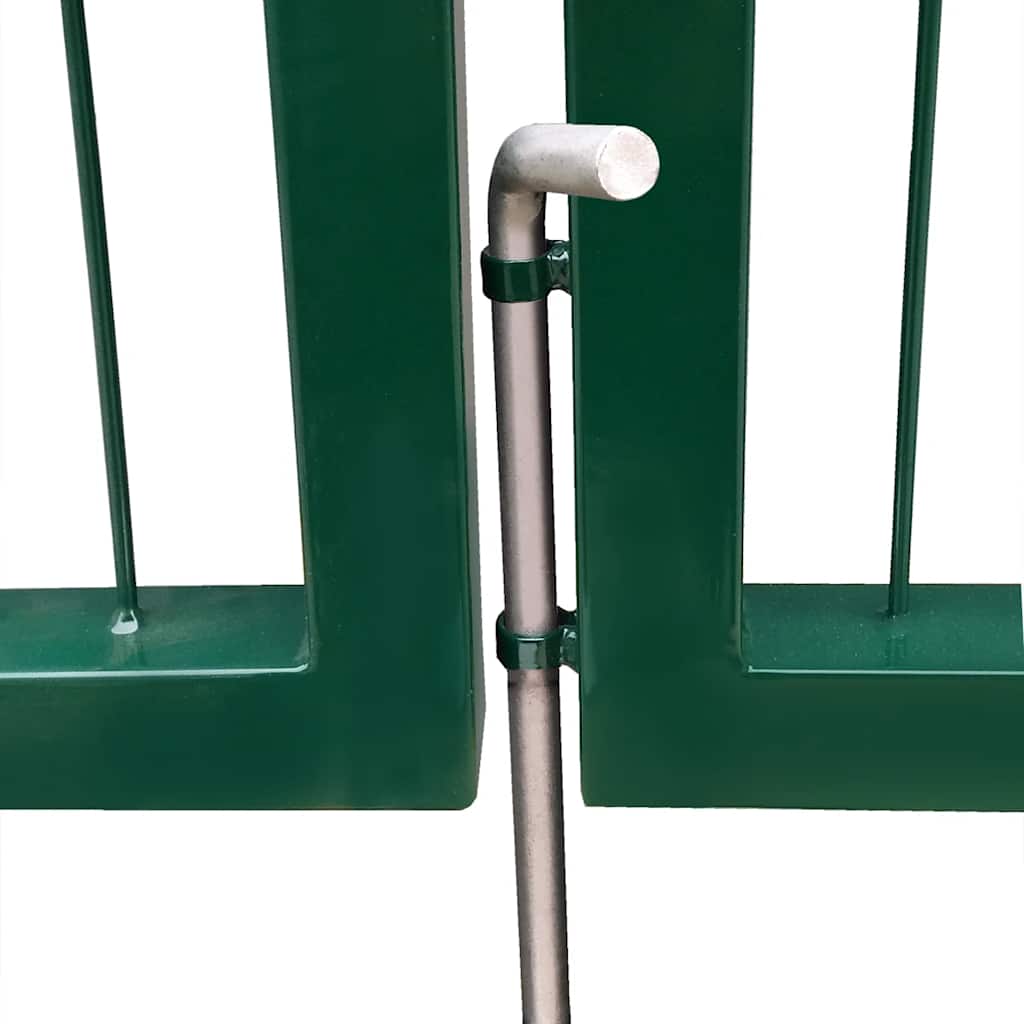 Garden Gate with Posts 350x120 Cm Steel Green