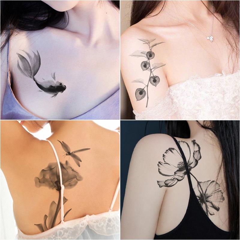 Tattoo Sticker Large Pattern Flower Arm Tattoo Sticker Ink Painting Water Transfer Waterproof Tattoo Sticker