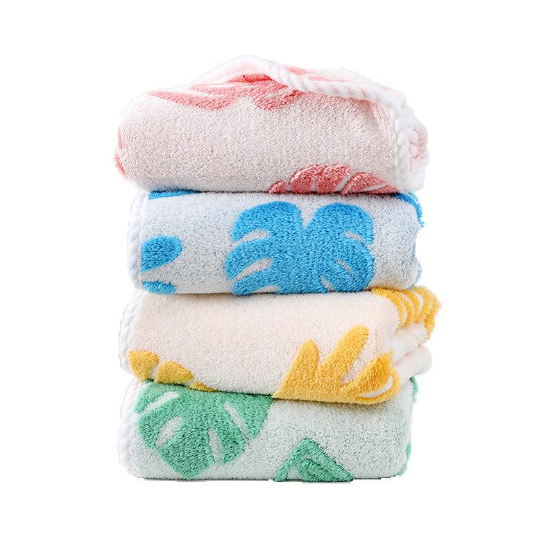 Towel New coral fleece jacquard series hemming soft absorbent household face towel hand towel