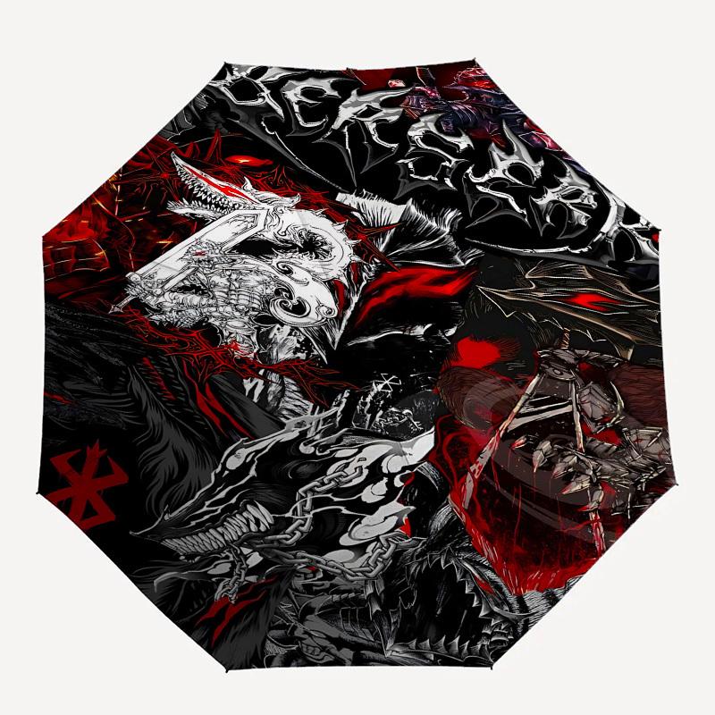 Dark Fantasy, Gothic Art Themed Automatic Opening and Closing Umbrella, Brightly Colored 8-rib Portable Umbrella, Suitable for Men and Women