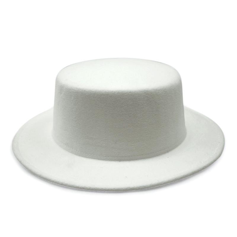 Unisex Retro Flat Brim Jazz Fedora - Autumn/Winter Wide Brim Hat for Street Style & Sunshade