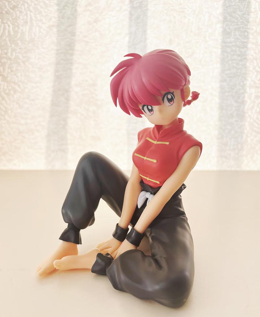 10CM Anime Ranma 1/2 Tendou Akane Ranma PVC Anime Figure Periphery Kawaii Sitting Playthings Desktop Car Ornaments Figure Toy Doll Gift