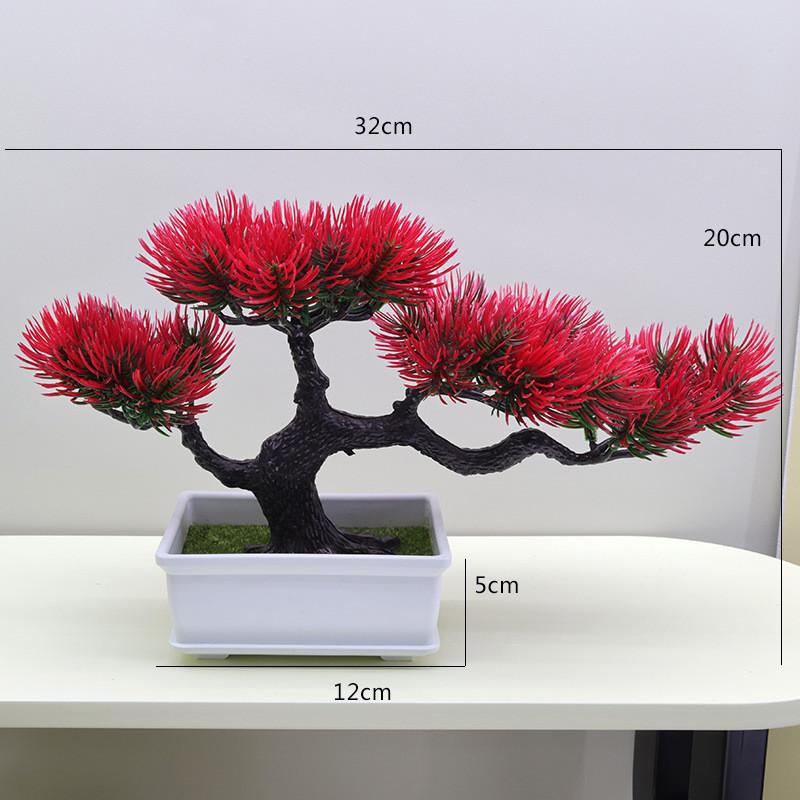 Faux Pine Bonsai Tree Indoor Decoration Plastic Green Plant For Living Space