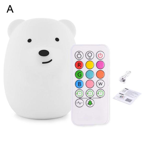 

Bear Owl Shape LED Nursery Night Light Kids Baby Silicone
