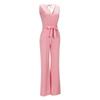 Women Sleeveless V Neck Backless Bandage Jumpsuit For Casual And Party Summer Elegance