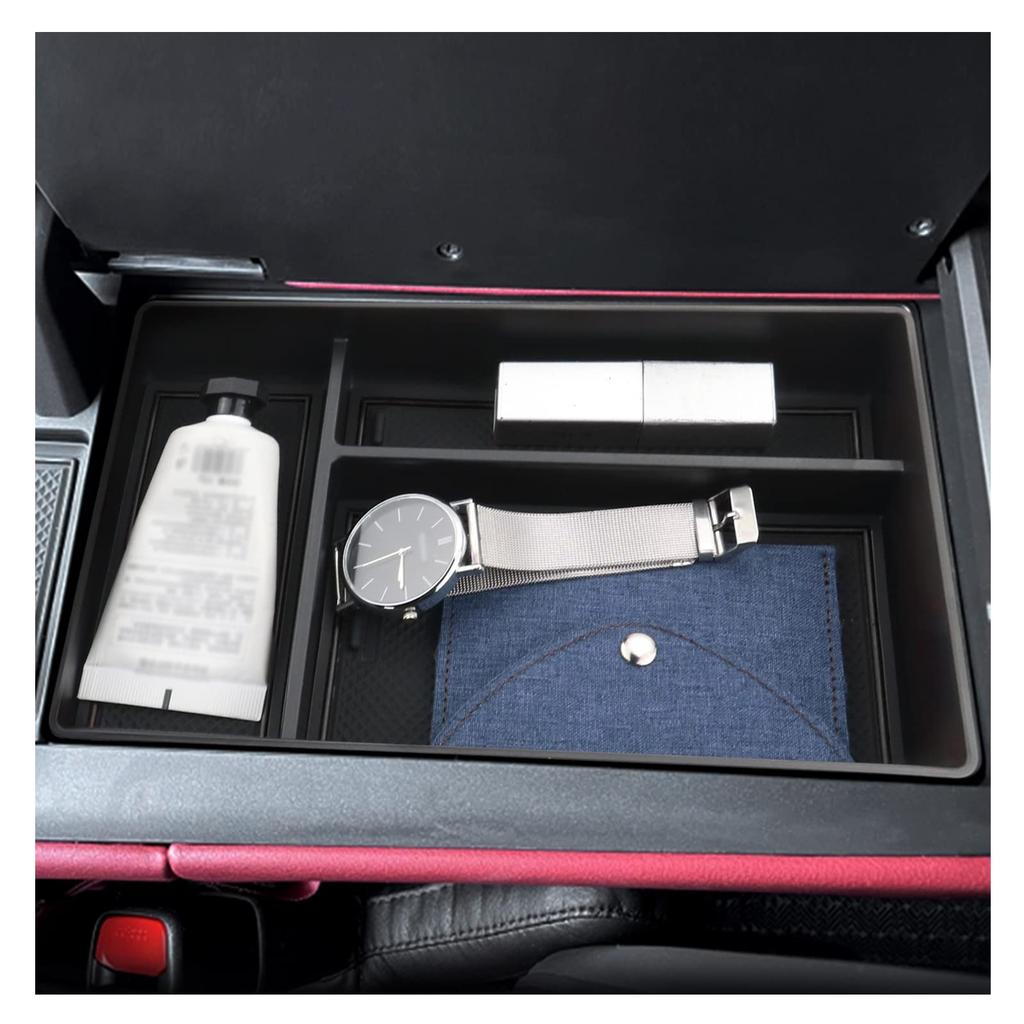 Coleya Console for the New Lexus NX Center Storage Box with Rubber and Convenient Storage Tray Box/Tray (2nd Generation) - Mat, Non-Slip, (Black)