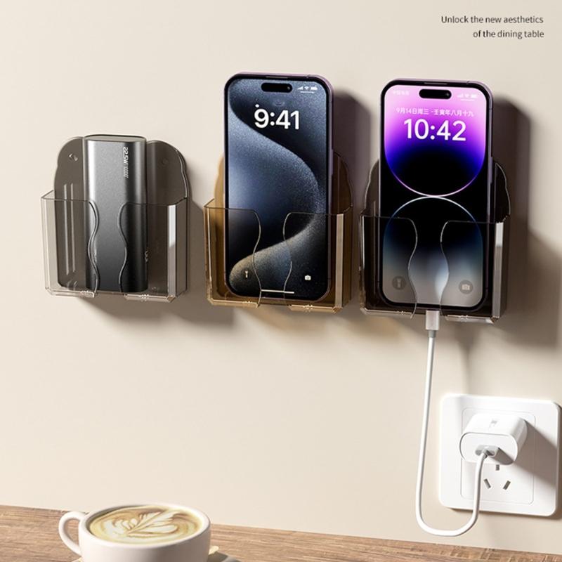 Wandmontierte Handyhalter Klares Design für Schlafzimmer- und Büroorganisation Verwendung mit einfacher Installation und Ladezugang
