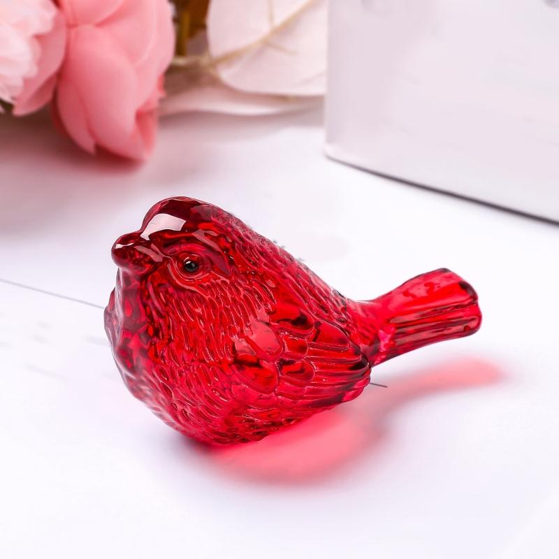 Colorful Crystal Bird Statue Handcrafted Desk Ornament For Home Decoration And Collectors