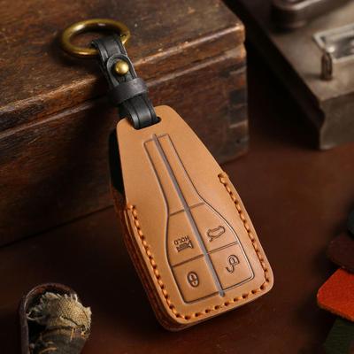 Hongqi Car Key Cover - Crazy Horse Leather, Compatible with H5, H7, H9, HS7, HS9 Models