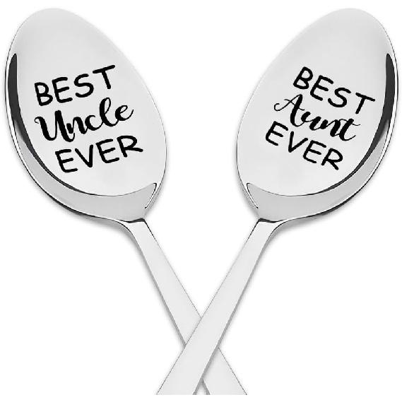 Uncle Aunt Birthday Gifts Spoon for Aunt Mothers Day Gifts for Auntie Aunty Gift Spoons for Uncle Fathers Day Presents for Uncle Announcement Gift
